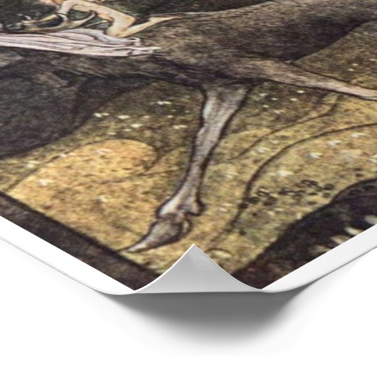 John Bauer Elk Cotton Poster (Ecke)