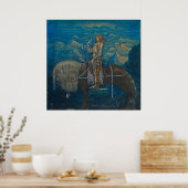 John Bauer - En riddare red Fram 1915 Poster (Küche)