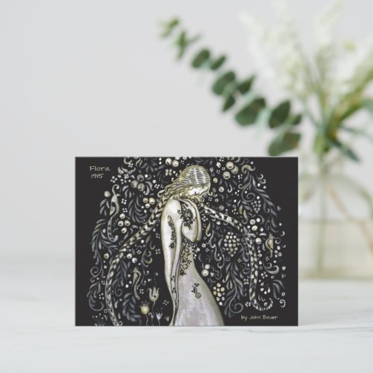 John Bauer Flora 1915 Jugendstil CC1147 Postkarte (Stehend Vorderseite)