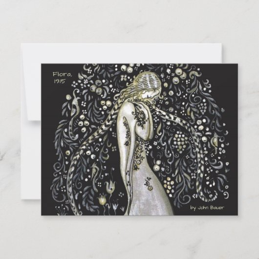 John Bauer Flora CC1148 Jugendstil-Grußkarte (Vorderseite)