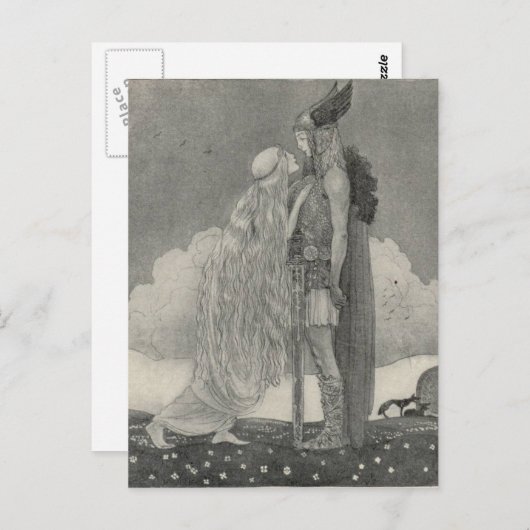 John Bauer - Freyja und Svipdag Postkarte (Vorne/Hinten)