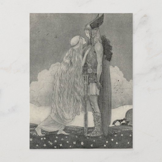 John Bauer - Freyja und Svipdag Postkarte (Vorderseite)