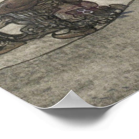 John Bauer - In der Weihnachtsnacht Poster (Ecke)