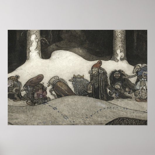 John Bauer - In der Weihnachtsnacht Poster (Vorne)