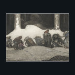 John Bauer - In the Christmas Night Feiertagspostkarte<br><div class="desc">In the Christmas Night by John Bauer,  1913. Ink and watercolor.</div>