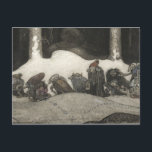 John Bauer - In the Christmas Night Feiertagspostkarte<br><div class="desc">In the Christmas Night by John Bauer,  1913. Ink and watercolor.</div>