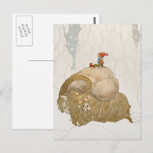 John Bauer - Julbocken Postkarte (Vorne/Hinten)