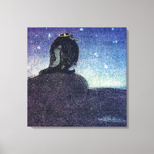 John Bauer King of Troll Mountain in Blue Leinwanddruck (Vorderseite)