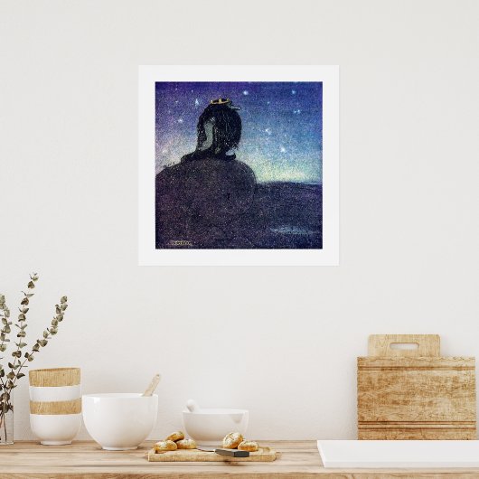 John Bauer King of Troll Mountain in Blue Poster (Küche)