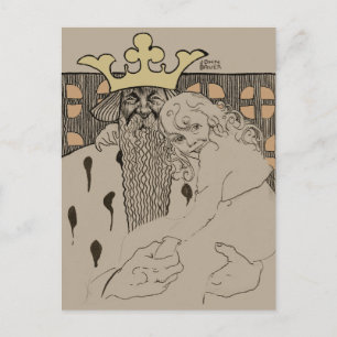 John Bauer, Linda Gull och den gamle, 1905 Postkarte