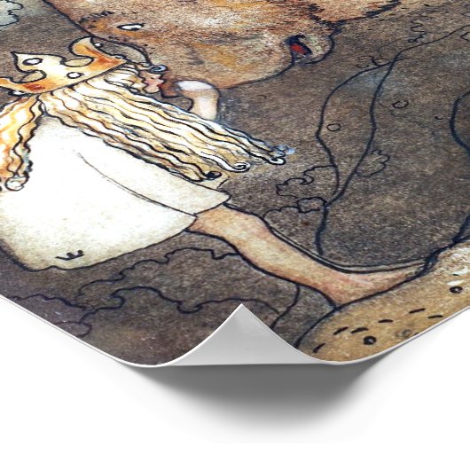 John Bauer Poor Little Basse Poster (Ecke)