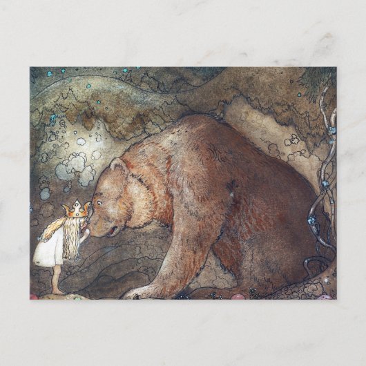 John Bauer Poor Little Basse Postkarte (Vorderseite)