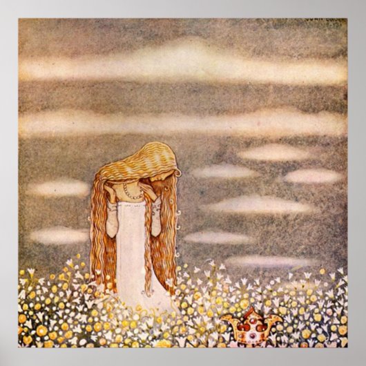 John Bauer Princess in Blume Meadow Poster (Vorne)