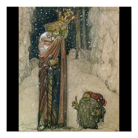 John Bauer - Prinzessin und Troll Poster (Vorderseite)