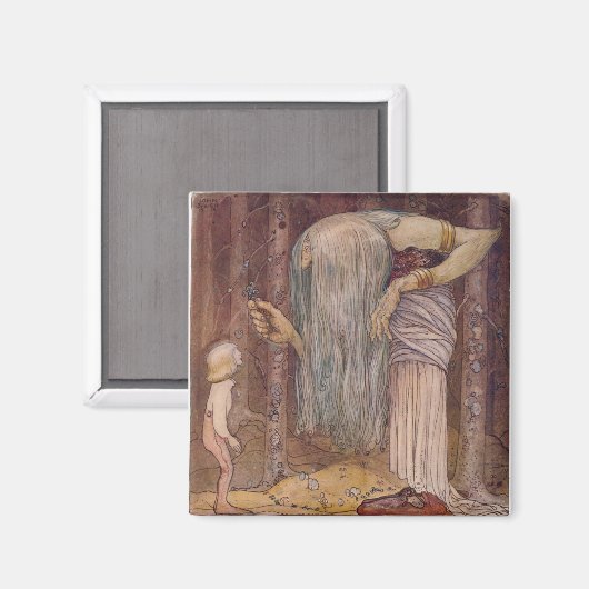 John Bauer TROLL HERB Magnet (Vorderseite/Rückseite)