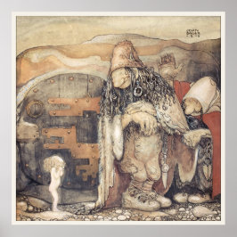 John Bauer Troll Paar Princess baby Changelings Poster