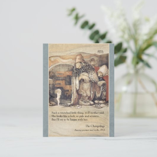 John Bauer Troll Paar und Prinzessin Baby CC1024 Postkarte (Stehend Vorderseite)