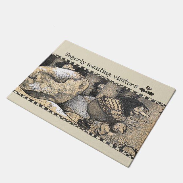 John Bauer Trolle erwartet Besucher mit Spannung a Fußmatte (Schrägansicht)