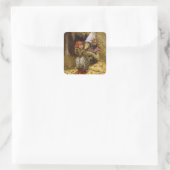 John Bauer - Trolle Quadratischer Aufkleber (Tasche)