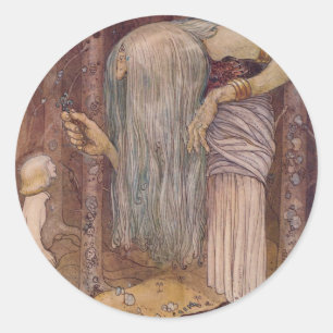 John Bauer TROLLKRÄUTER Runder Aufkleber