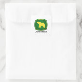 John Bear Quadratischer Aufkleber (Tasche)
