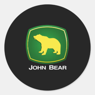 John Bear Runder Aufkleber