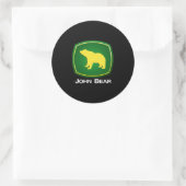 John Bear Runder Aufkleber (Tasche)