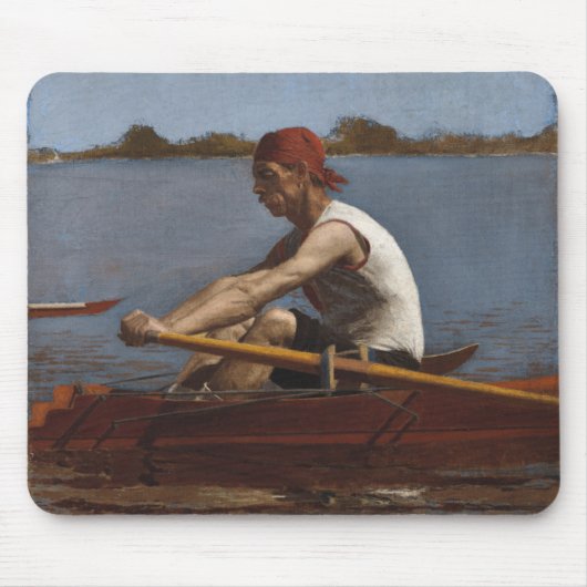 John Biglin in einem SingleScull Mousepad (Vorne)