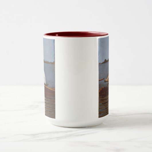 John Biglin in einem SingleScull Tasse (Zentrum)