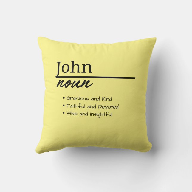 John, Boy Personalisiert Name Definition Kissen (Rückseite)