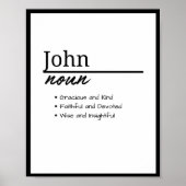 John, Boy Personalisiert Name Definition Poster (Vorne)