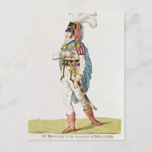 John Braham, der Charakter von Orlando, 1802 Postkarte
