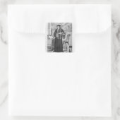 John Calvin Quadratischer Aufkleber (Tasche)