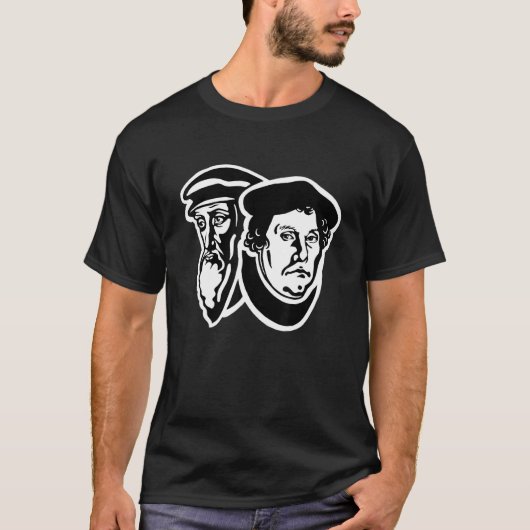 John Calvin und Martin Luther reformierten die The T-Shirt (Vorderseite)