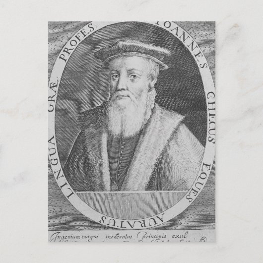 John Cheke, 1620 Postkarte (Vorderseite)