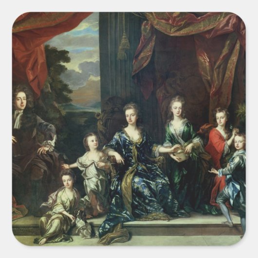 John Churchill Erster Herzog von Marlborough Quadratischer Aufkleber (Vorderseite)