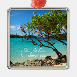 John Cinnamon Bay Silver Frame Ornament Aus Metall