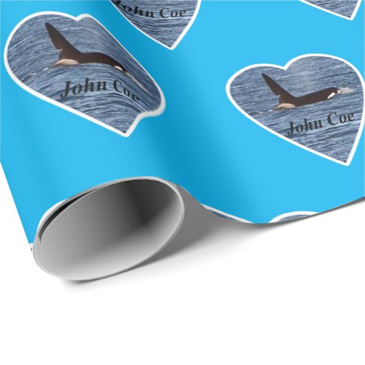 John Coe Orca Killer Whale Blue Geschenkpapier (Rolleneckpunkt)