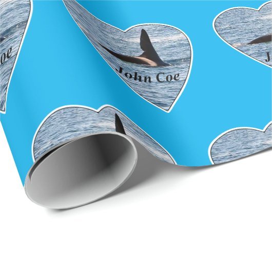 John Coe Orca Killer Whale Blue Geschenkpapier (Rolleneckpunkt)