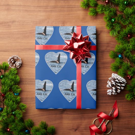 John Coe Orca Killer Whale Navy Blue Geschenkpapier (Feiertagsgeschenk)