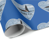 John Coe Orca Killer Whale Navy Blue Geschenkpapier (Rolleneckpunkt)