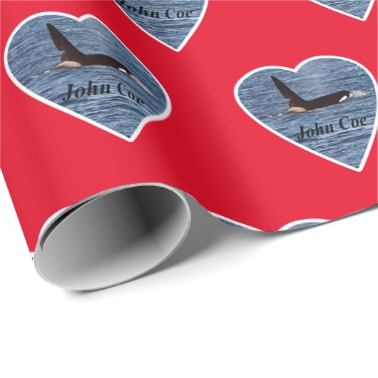 John Coe Orca Killer Whale Red Geschenkpapier (Rolleneckpunkt)
