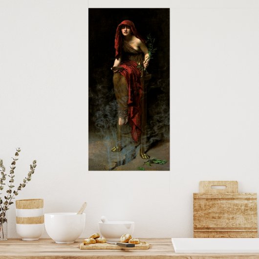 John Collier Priestess von Delphi Poster (Küche)