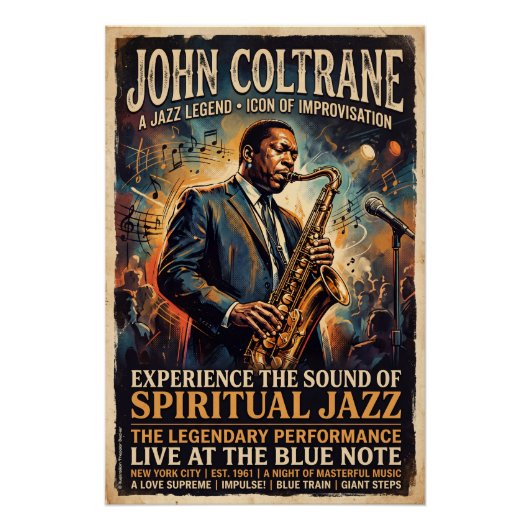 John Coltrane – Jazzlegende Poster (Vorderseite)