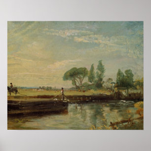 John Constable   A Barge below Flatford Lock, c.18 Poster
