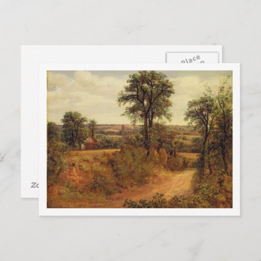 John Constable | A Lane near Dedham, c.1802 (Öl Postkarte (Vorne/Hinten)