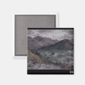 John Constable | Ansicht in Borrowdale Magnet (Vorderseite/Rückseite)