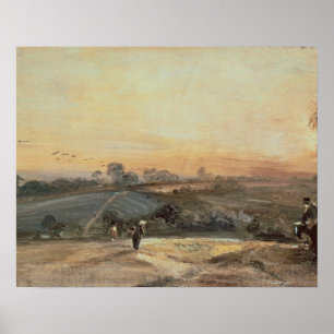 John Constable Autumnal Sunset Poster