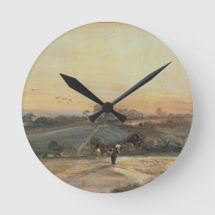John Constable Autumnal Sunset Runde Wanduhr