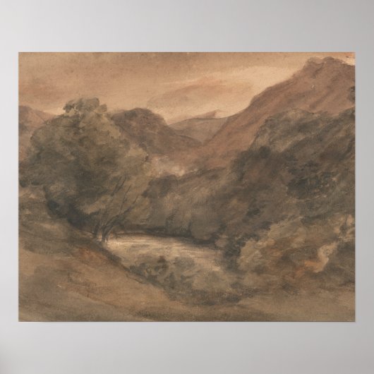 John Constable - Borrowdale - Abend nach einer Gel Poster (Vorne)